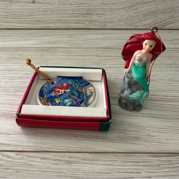 2 Vintage 1997 Disney Little Mermaid Christmas/Holiday Ornaments (Sold as set) - Picture 1 of 12
